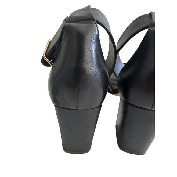 VIA SPIGA Black Leather Ankle Strap Sandals Heels Size 7.5 - Picture 6 of 12